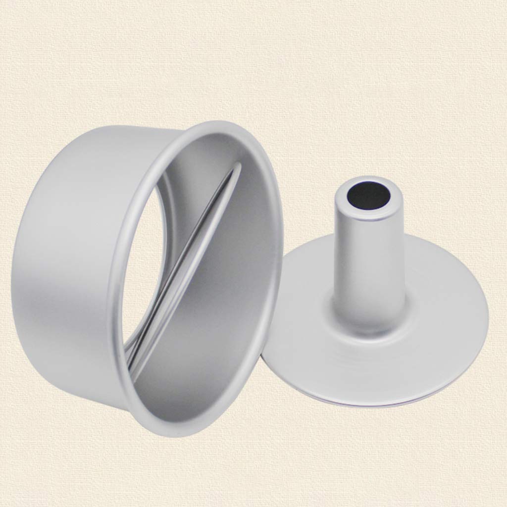 3er Set Angel Food Kuchenform Aluminium Antihaft Rund Chiffon Kuchen Backen - Silber, 8 Zoll