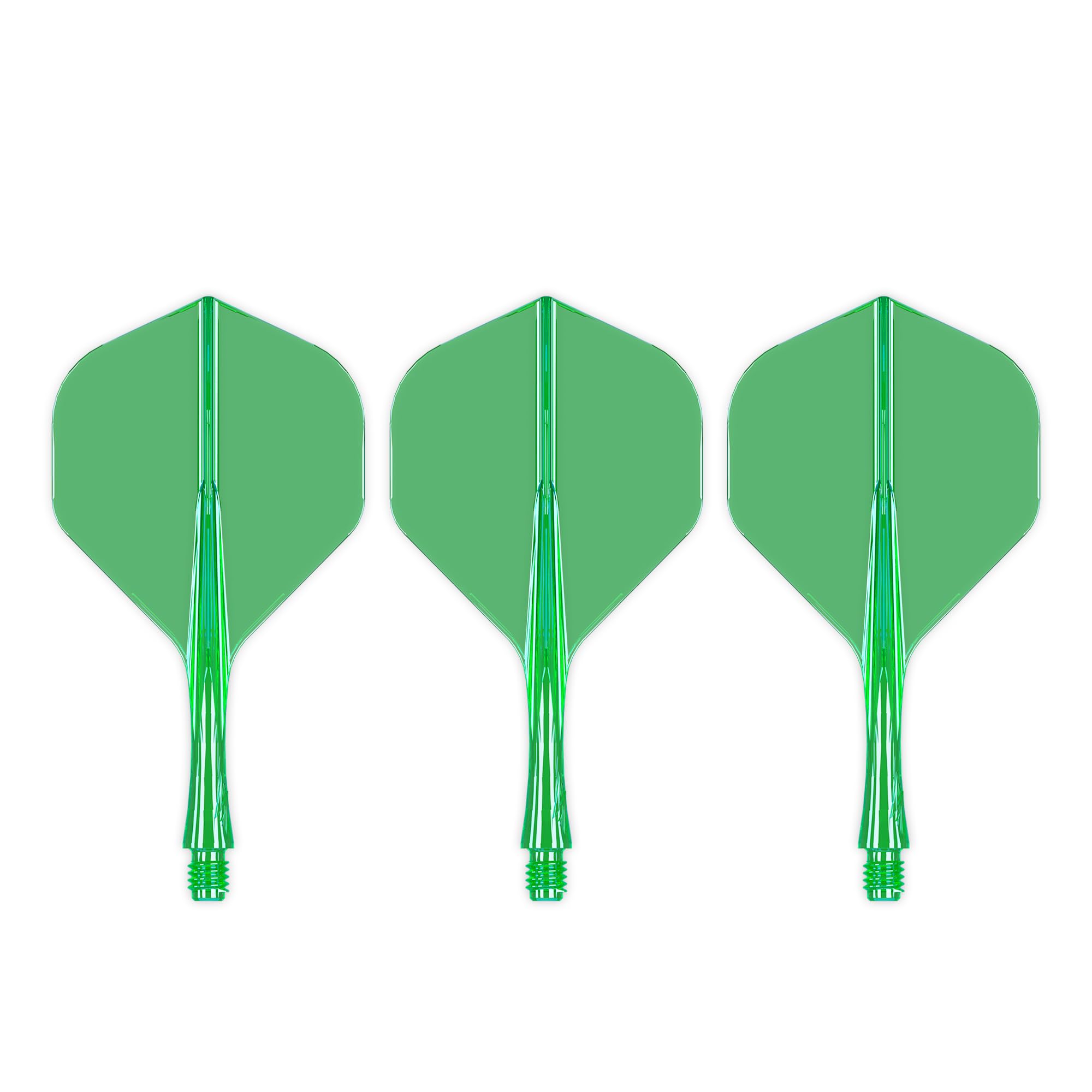 Caliburn | SUP Moulded Dart Flight And Shaft System | Multiple Styles | Multiple Colours. (No2 - Short, Clear Green)