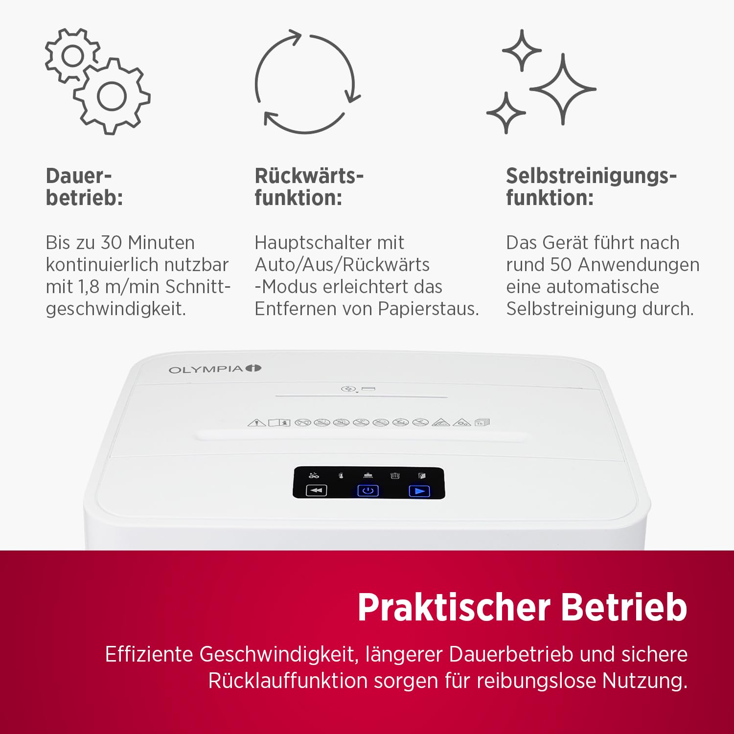 Olympia CC 2515 S Distruggidocumenti | Trituratore per carta & Shredder per documenti, CD, DVD e carte di credito | Trituratore P4 taglio a particelle | 15 fogli | 25 l