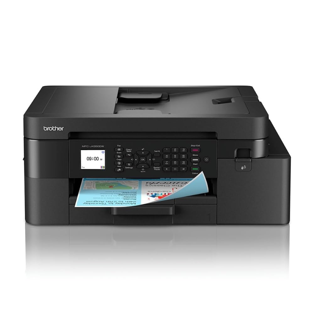 Brother MFCJ4350DW Impresora Multifunción de Tinta WiFi y WiFi Direct con Altas Prestaciones, Dúplex y Fácil Configuración, Negro