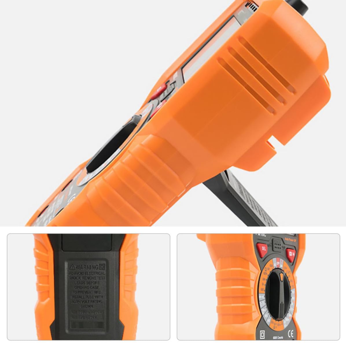 COHEALI Multimetro Digitale Portatile ad Alta Precisione Funzione Auto Multitester, Strumento di Misura Handheld Pratico e Sicuro in Materiale Abs e Pvc