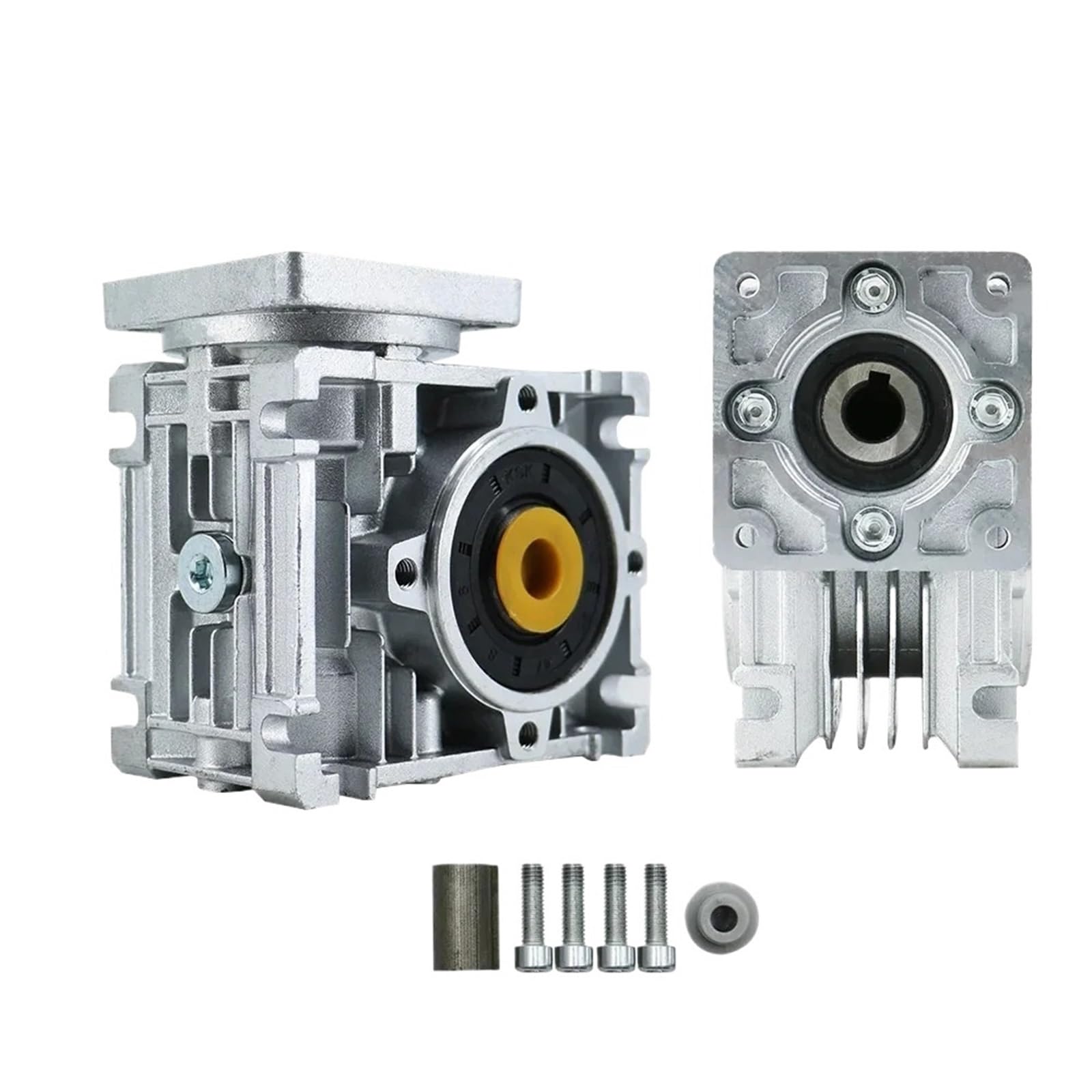 Worm Gear Reducer NMRV030 NMRV040 High Torque Gearbox Dc Motor Reducers Input 11/14mm Ratio 5:1/100:1 1Pcs(Ratio5,RV030 for nema23)