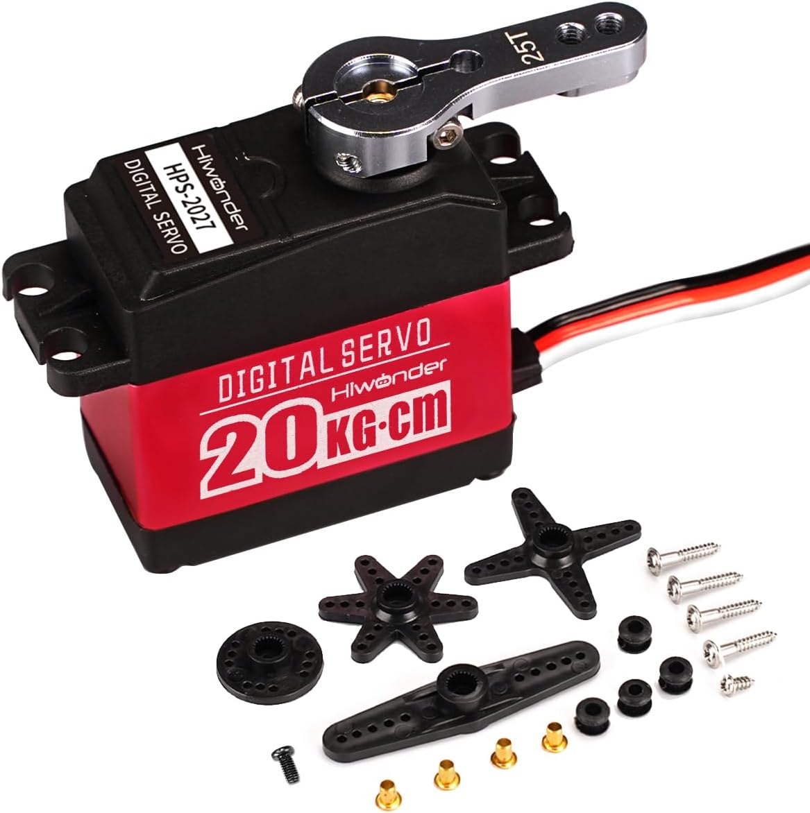 Hiwonder 20KG High Torque Digital Servo Motor Full Metal Gear, Waterproof Servp for RC Mode DIY,Control Angle 270°