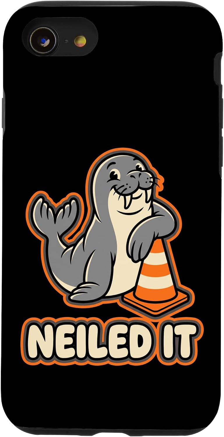 Neiled It Cute Elephant Seal Traffic Cone Graphic Case for iPhone SE (2020) / 7/8