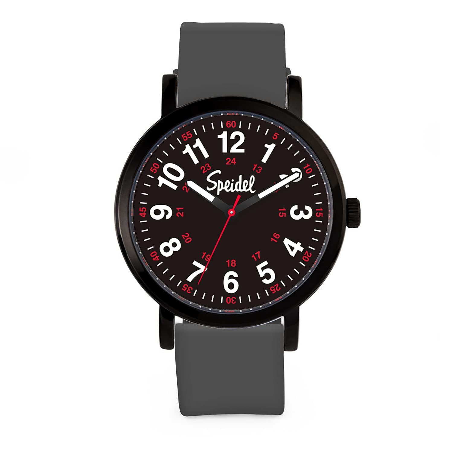 Speidel Scrub Watch for Medical Professionals with Hunter Green Silicone Rubber Band - Easy to Read Timepiece with Red Second Hand, Military Time for Nurses, Doctors, Surgeons, EMT Workers (B07QQ2Y33D) Amazon Price History, Amazon Price Tracker