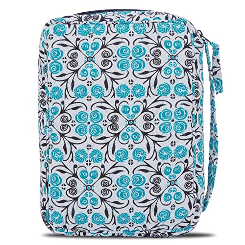 Image of DIWI Quilted Cotton Bible Cover Bible Case Book Bag Large Sizes 10 X 7 X 2.75 Inches (C1 Green Lollipops, Large)