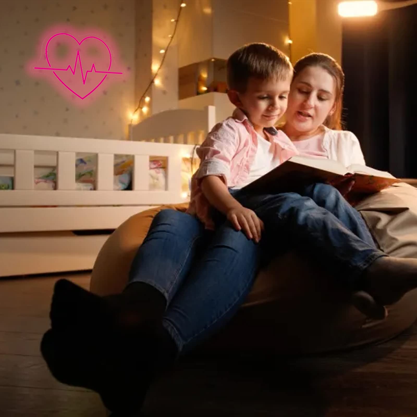 Rosa Herz-Neonschild Mit LED – Batterie- Oder USB-betrieben, Als Deko Für Zimmer & Partys