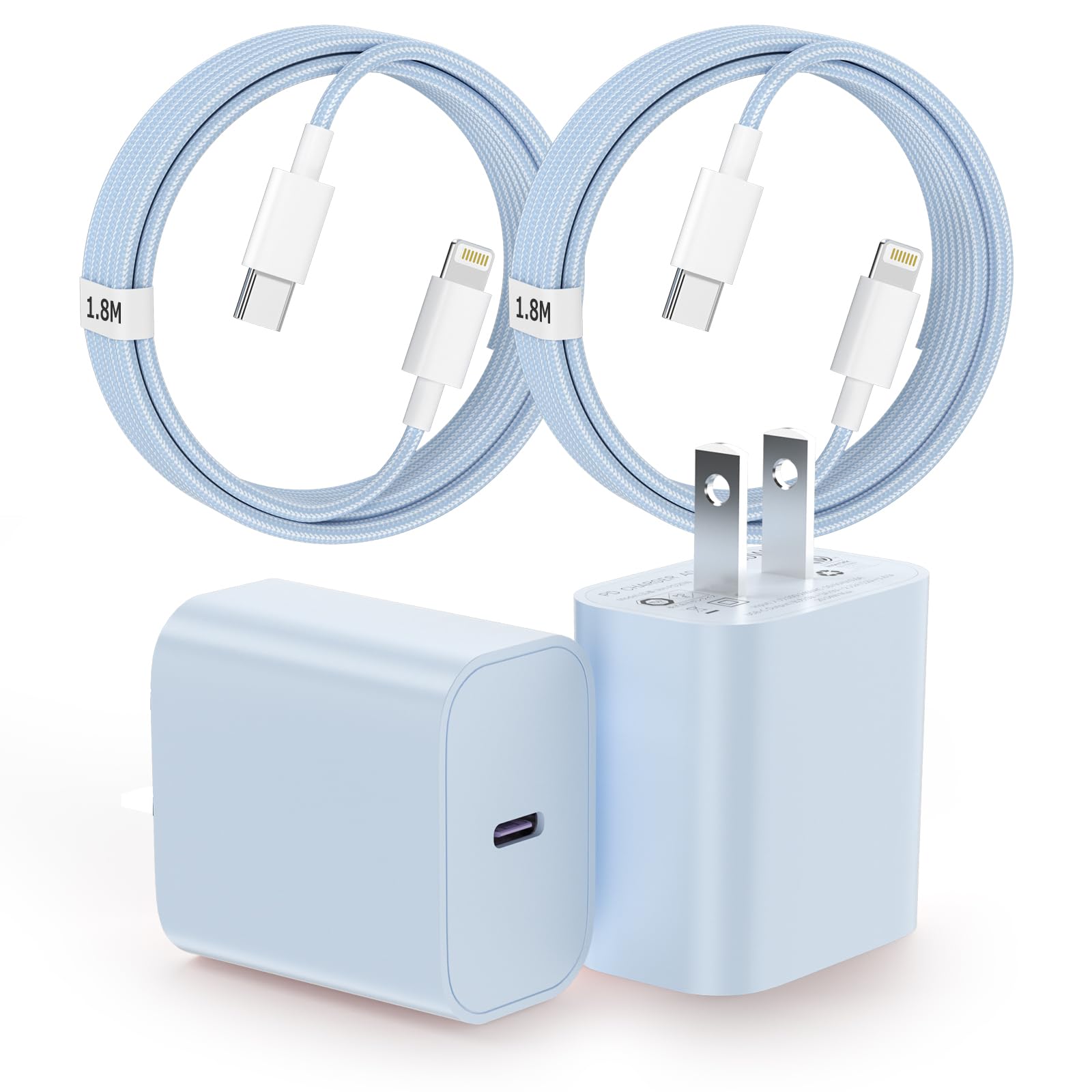 【50%OFF】【790円】 GEMSONG MFi認定 20W USB-C to ライトニング 急速充電器 +1.8mケーブル 各2個セット