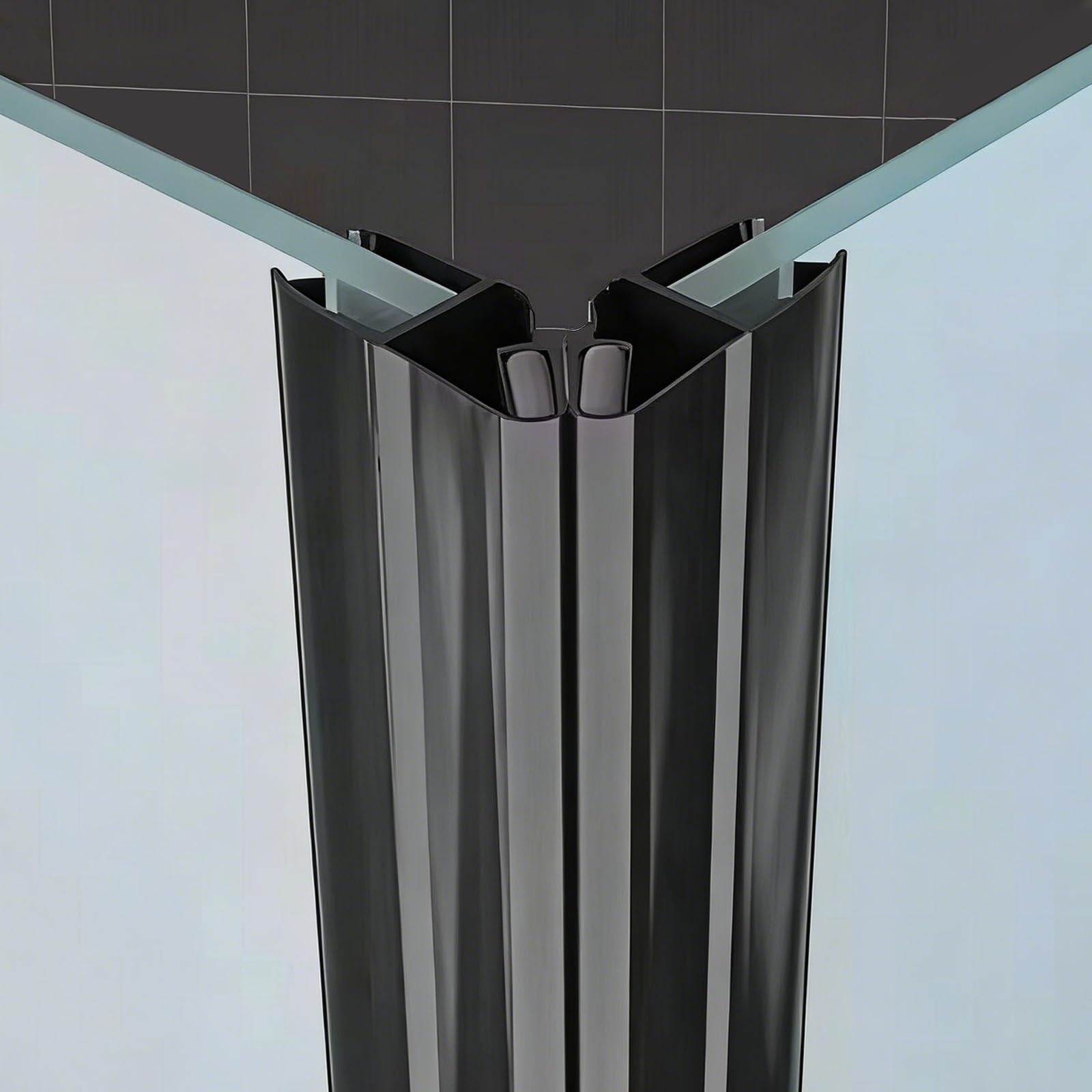 Magnet-Duschlippendichtung for Duschtüren Wasserabweisend, 1 Paar Profil-Dichtung 90°/180°, Länge: 1.1 m, Duschdichtung 6-11 mm, Türdichtung PVC Transparent(10mm)