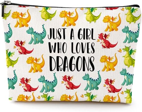 Ovfhus Bolsa de maquillaje de dinosaurio, Blanco175