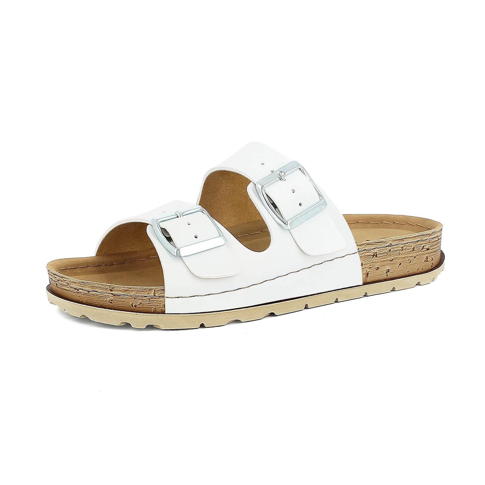 inblu Ciabatte Donna In Ecopelle A Doppia Fascia Con Fibbie Regolabili, Plantare Imbottito, Dal 35 Al 41 Sandali a ciabattaDonna
