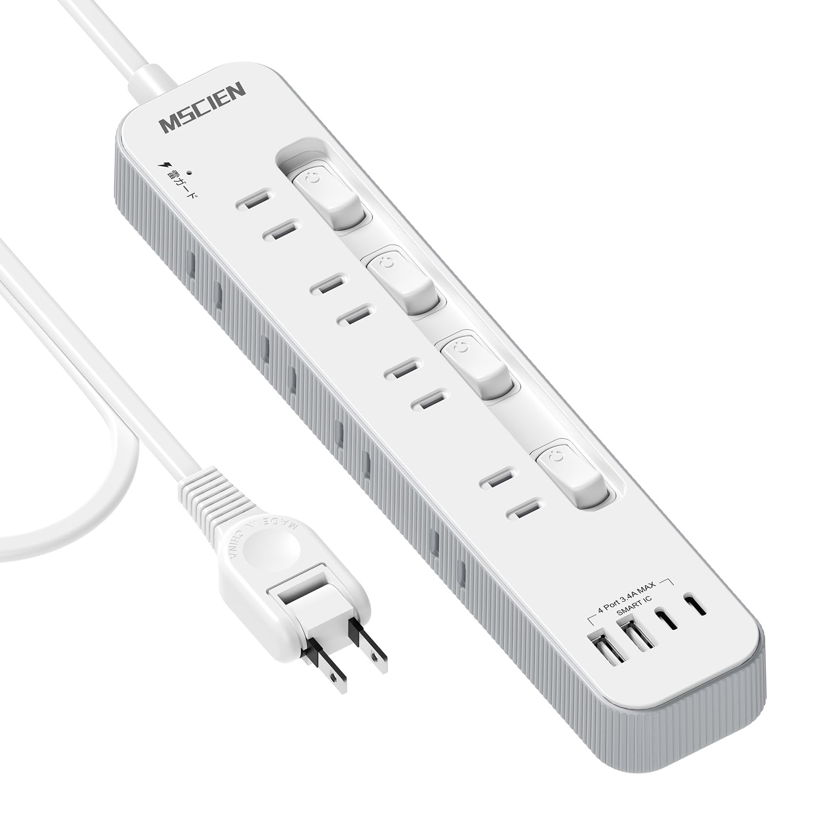 Amazon.co.jp: Mscienエムサイン 電源タップ usb付き 延長コード2m
