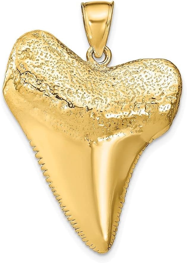 Diamond2Deal 14k Yellow Gold Polished 3-Dimensional Shark Tooth Pendant