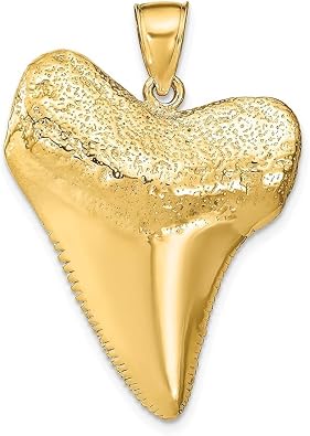 Diamond2Deal 14k Yellow Gold Polished 3-Dimensional Shark Tooth Pendant