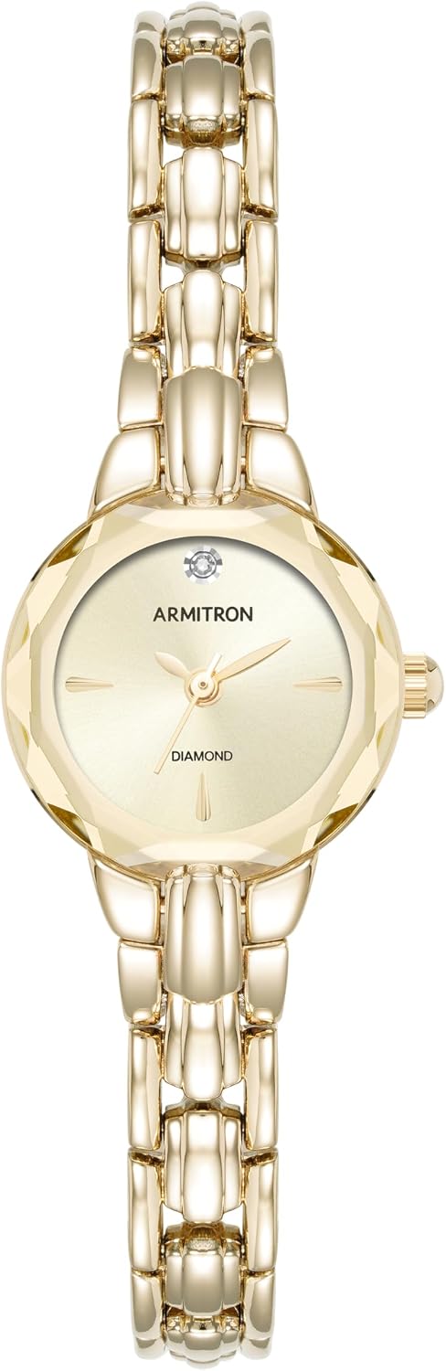 Front view of the Armitron Women's Genuine Diamond Dial Bracelet Watch 75-5943