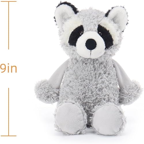 Miniatura 9 de Apricot Lamb Juguetes de peluche de mapache gris, suave, perfecto para niños (mapache gris, 9 pulgadas)
