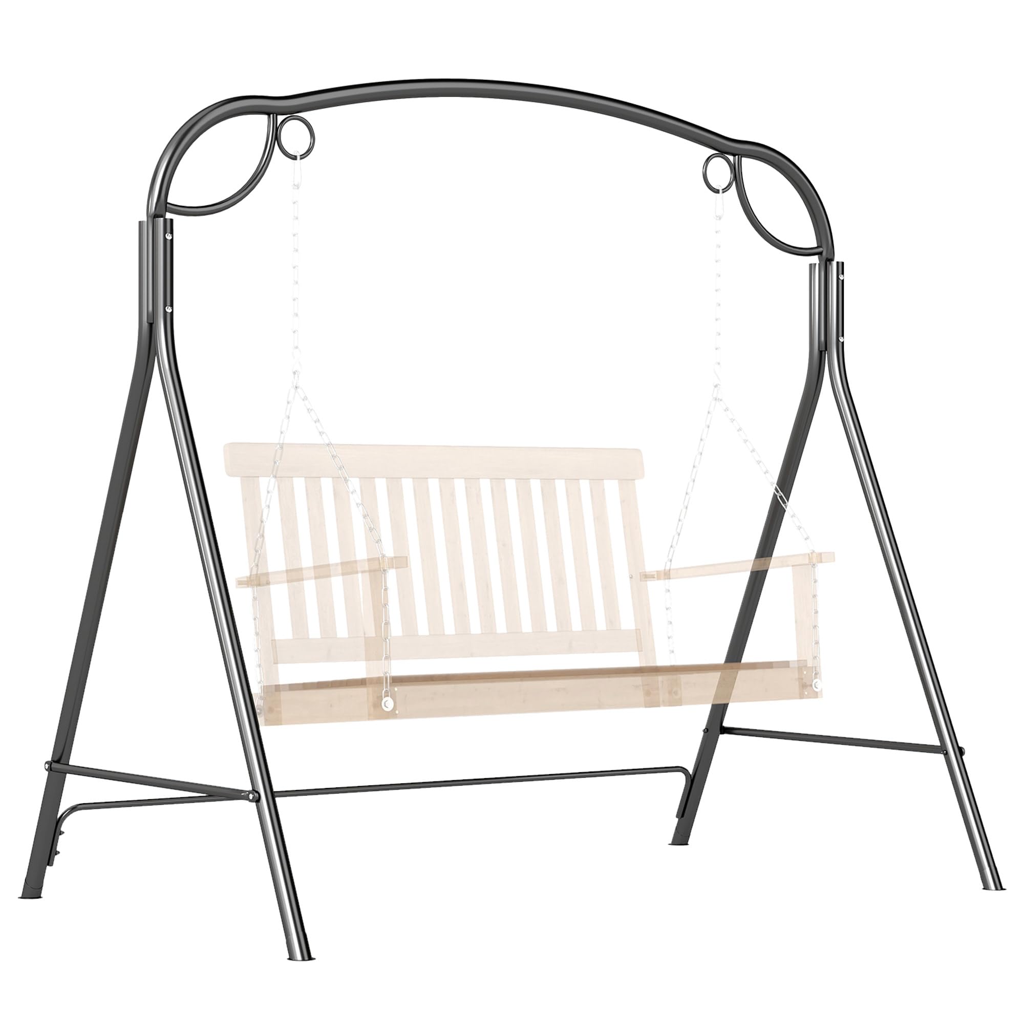 Outsunny Soporte para Columpio de Metal Estructura de Columpio Resistente con Patas en Forma de A Carga 220 kg para Jardín Parque Patio Porche 172x126x170 cm Bronce