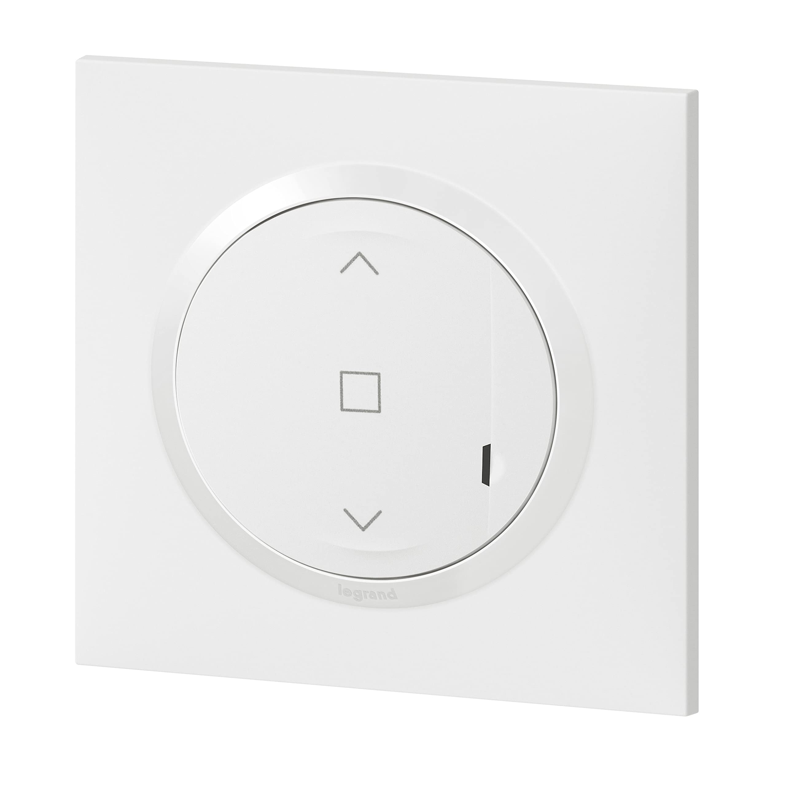 Legrand 199234 Kabelschalter mit Neutralkabel für Rollläden und Jalousien Dooxie mit Netatmo komplett (Befestigungen, Halterung, Radzierblende und Platte) – Weiß