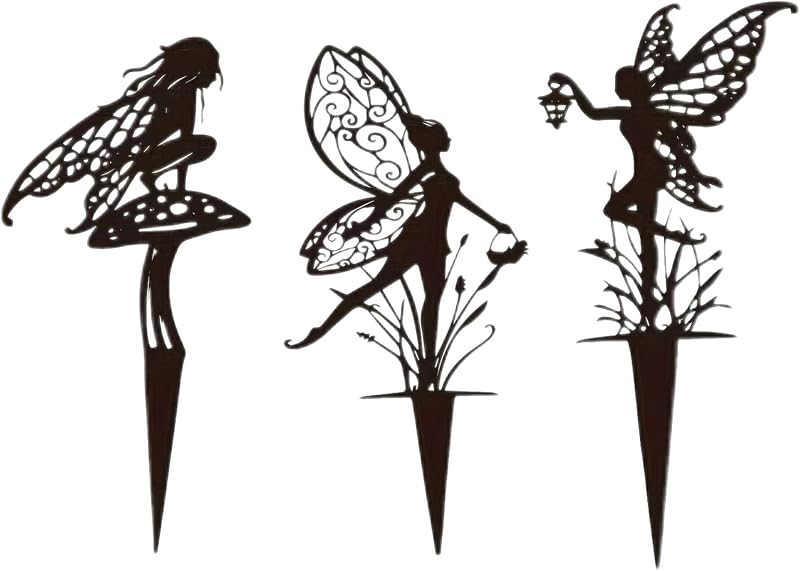 Estacas decorativas de jardín, estatuas de jardín de hadas para el hogar y el jardín (3)