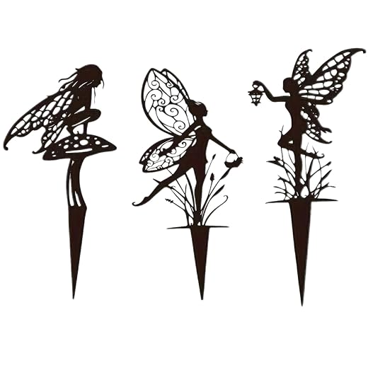 Decorative Garden Stakes, Fairy Garden Statues for Home and Garden (3)