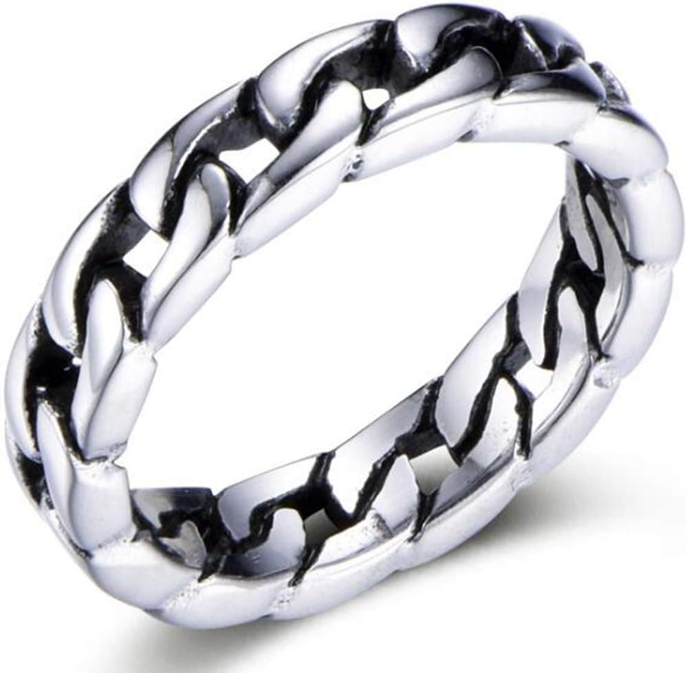 Jude Jewelers6mm Stainless Steel Cuban Curb Link Chain Wedding Band Biker Ring