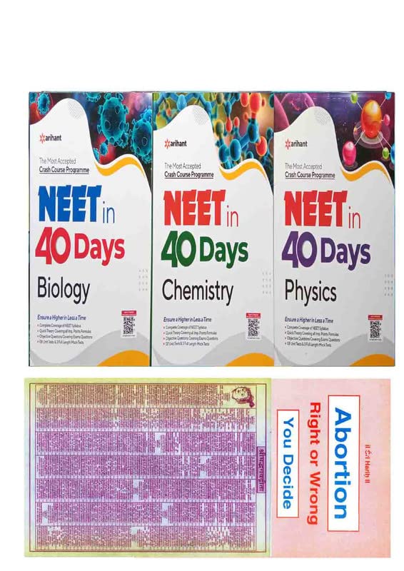 40 Days Crash Course for NEET Biology + Chemistry + Physics combo Of Three Books English Arihant With Shri Mad BhagwatGita Free Paperback – 8 October 2022