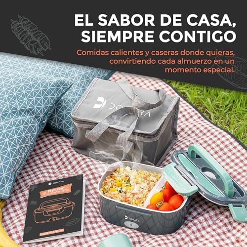 Miniatura 7 de Domara Fiambrera Electrica 80w Taper Electrico Para Comida Con Recipiente De Acero Inoxidable 1,5l Y Adaptador Para Coche Camión 12v 24v 220v Ideal Para Comer Caliente En Oficina O En Ruta