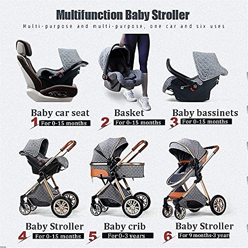KTOL Kinderwagen Kinderwagen Reissystemen Lichtgewicht Kinderwagens 3 in 1 Kinderwagen voor Pasgeboren Vervoer… - Afbeelding 4