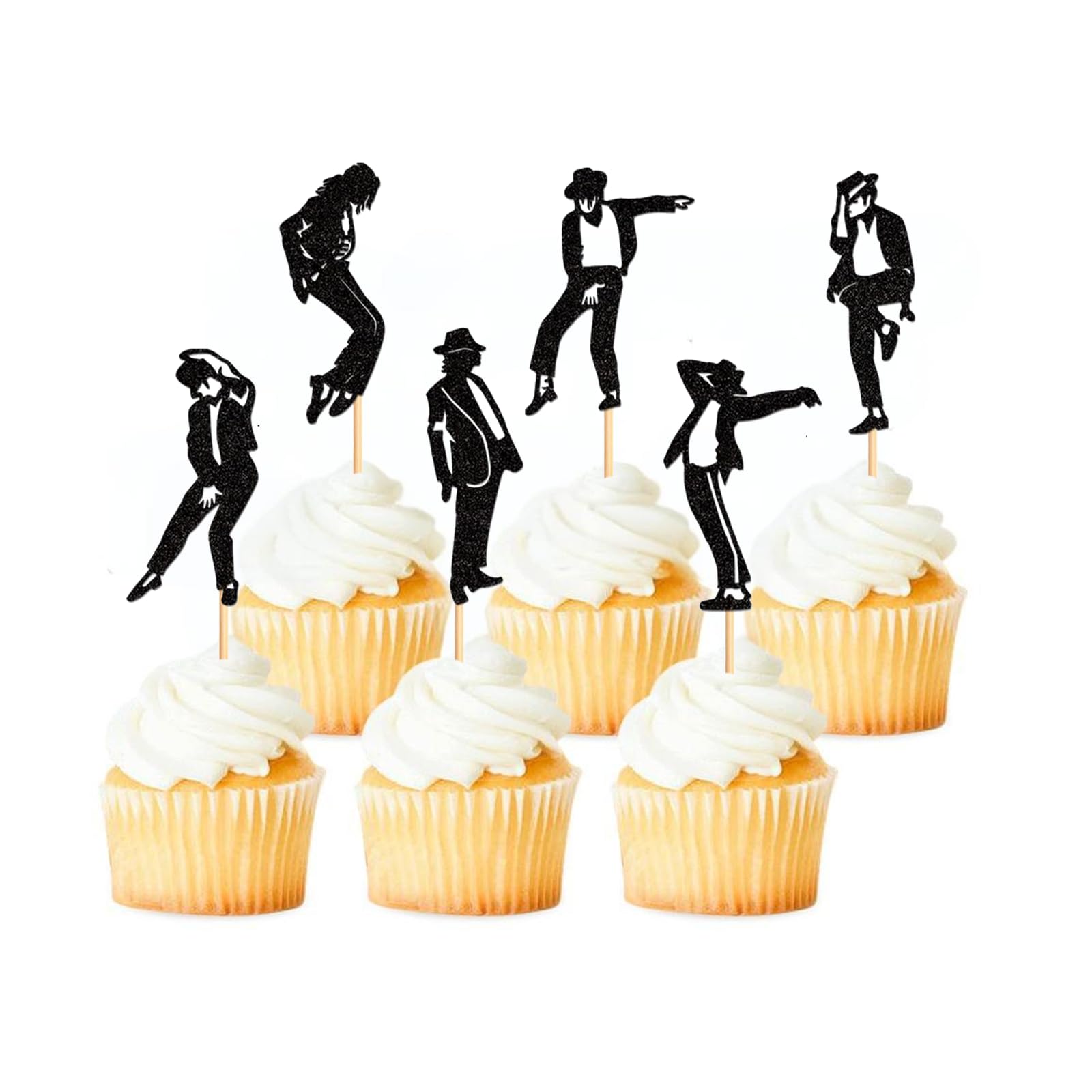 30PCS Dance King Cupcake Toppers Jazz Dancers Happy Birthday Cake Toppers Decoration for Dancer Theme Party Birthday Anniversary Party Supplies