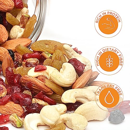 Image of Nutty Gritties Sports Mix - Roasted Almonds, Cashews, Pistachios, Dried Blueberries, Cranberries and Raisins (Sports Mix 1kg Jar)