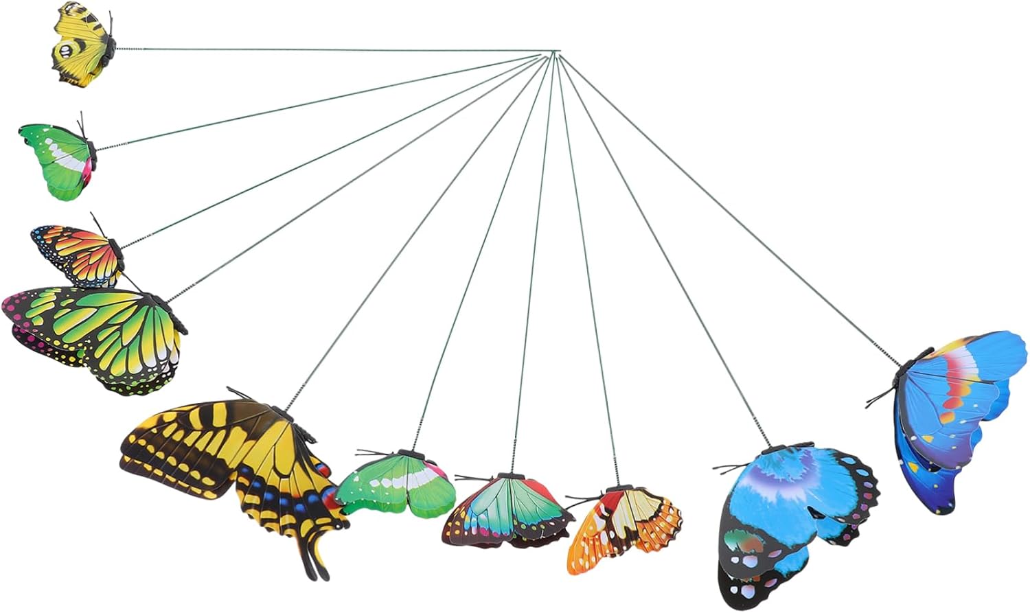Abaodam 10pcs Decorative Butterfly Stakes for Garden Realistic Lawn Ornaments Insect Decorations for Flower Beds Potted Plants and Outdoor Spaces
