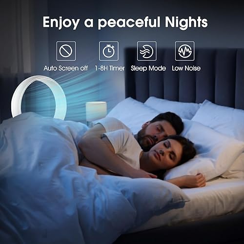 Miniatura 4 de Ventilador de torre sin aspas con filtro HEPA, ventilador oscilante sin aspas de 80 con control remoto, 9 velocidades, temporizador de 8 horas,