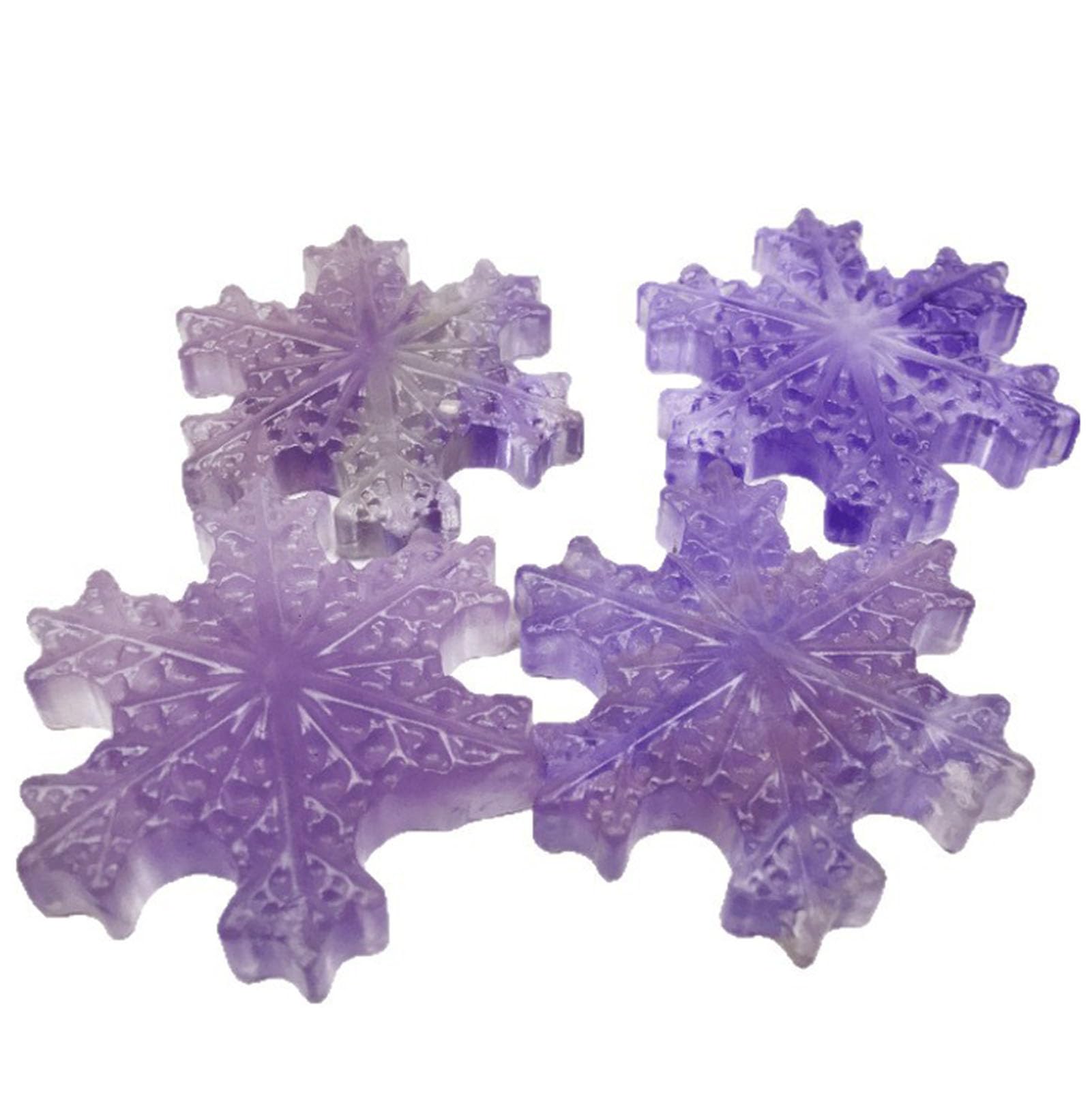 Copo de nieve tallado de cristal de fluorita púrpura natural 1 pieza
