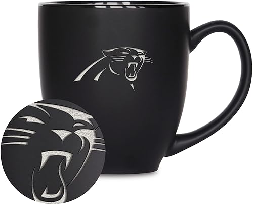 Vista 99 de Rico Industries Taza Bistro de fútbol americano de la NFL de 15 onzas, para bebidas calientes o frías, logotipo del equipo grabado para una