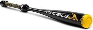 SKLZ Double Drive Weighted Training Bat for Baseball & Softball | 28" Length, 30 oz. Weight | Weights Above and Below Grip for Bat Speed and Power | Durable Aluminum Build | Durasoft Grip
