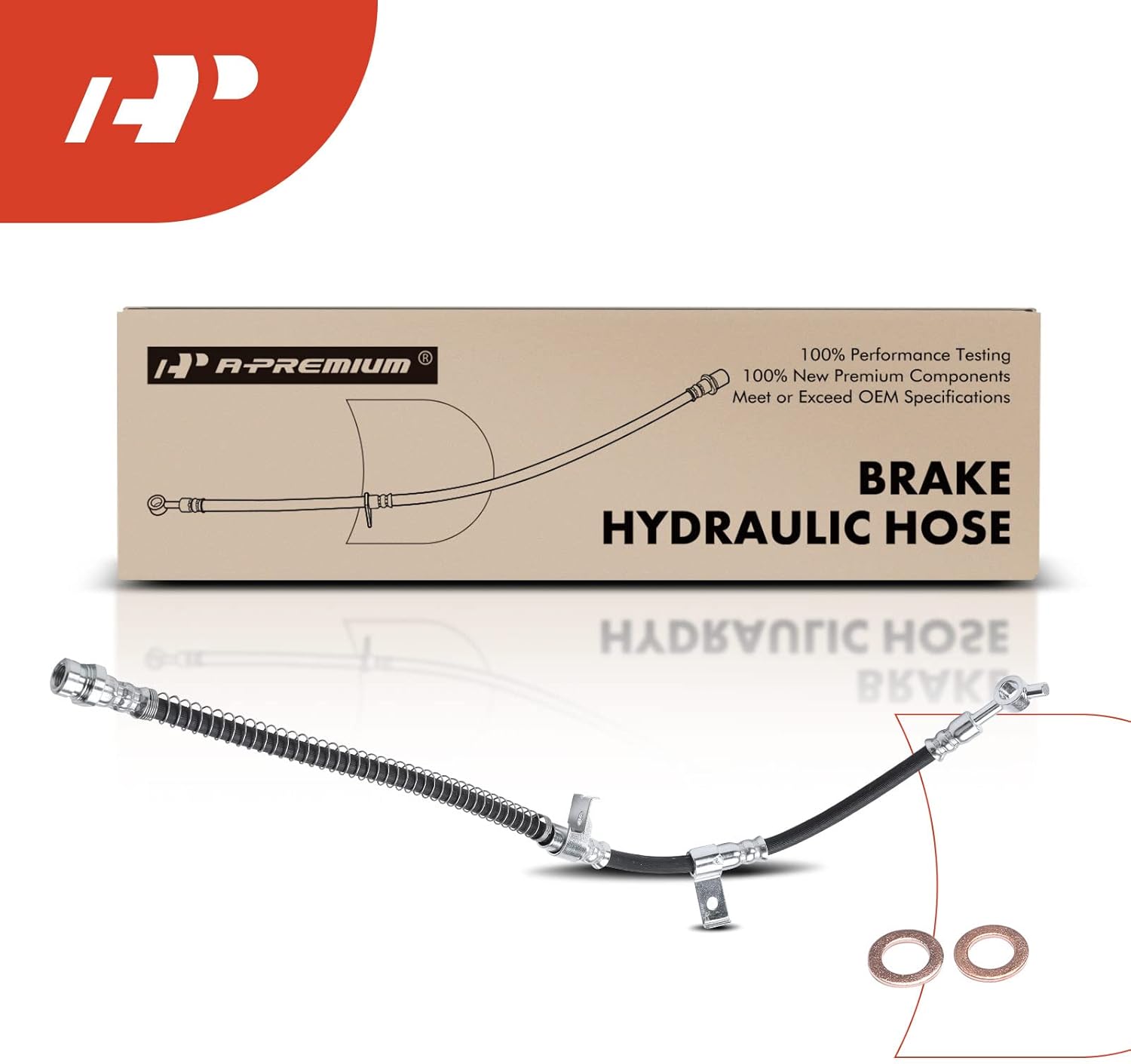 A-Premium Front Driver Brake Hydraulic Hose Compatible with Select Kia Models - Optima 2006 2007 2008 2009 2010 - Replace# 587384D550