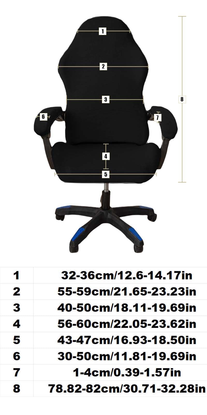 Set Di 4 Coprisedia Elasticizzati Per Sedia Gaming – Rivestimento Ispessito Con Cerniera, Nero, Adatto A Sedie Da Computer E Da Ufficio