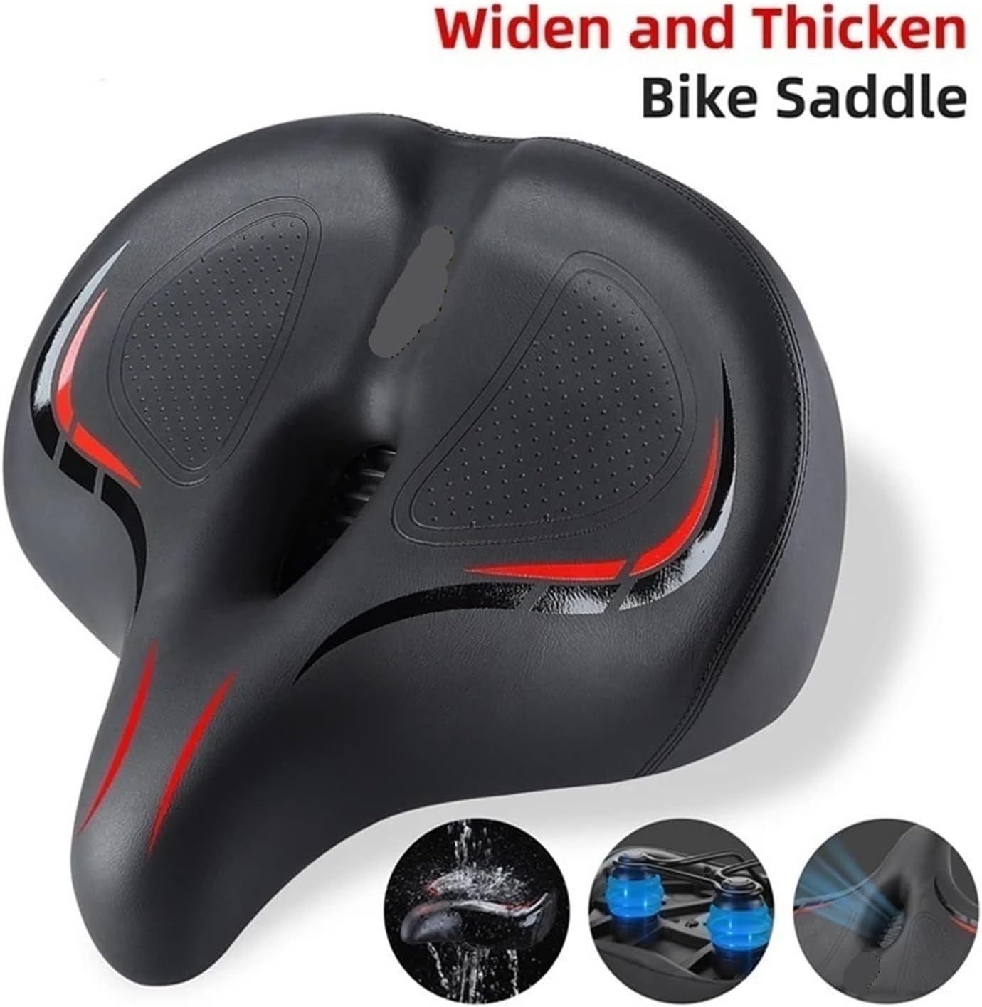 Thicken Bicycle Saddle Cycling Widen Seat PU Leather Comfortable Shockproof Cushion MTB Road Bike Accessories