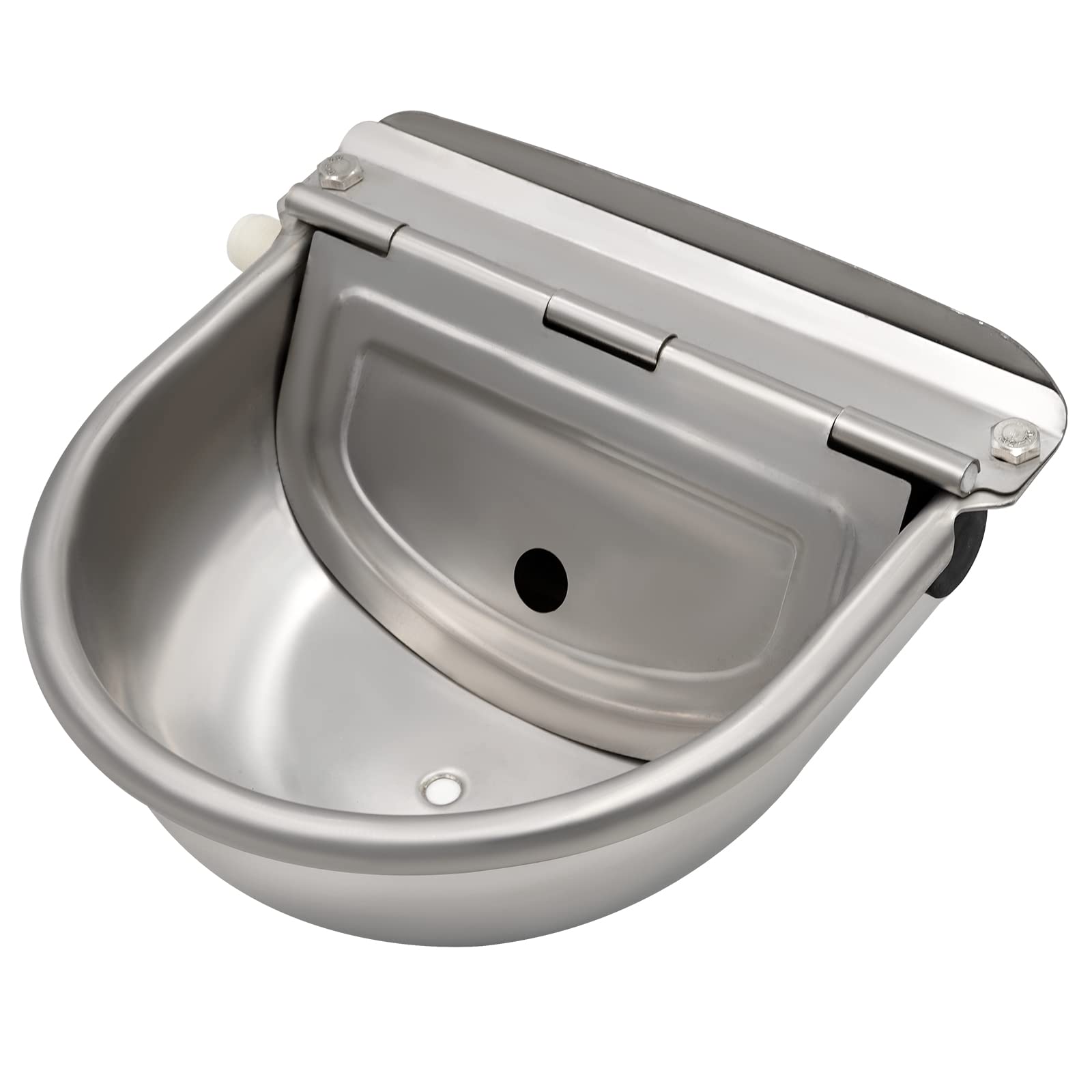 Abreuvoir Automatique pour Chien, Abreuvoir en Acier Inoxydable avec Bouchon de Vidange et Valve Flottante pour Chien, Porc, ChèVre et Mouton