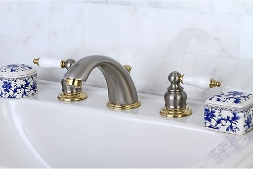 Miniatura 5 de Kingston Brass KB978B - Grifo victoriano de baño amplio, centro ajustable de 8 pulgadas, níquel cepillado