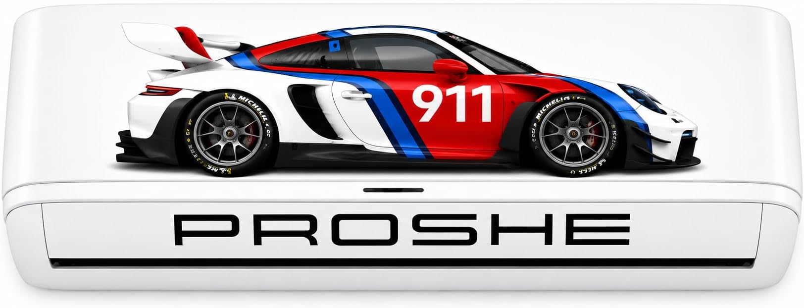 Porsshe Sports Car AC Sticker 70×25 cm | Split AC Vinyl Decal | Universal Fit Wall AC Cover Sticker | Premium Matte Finish