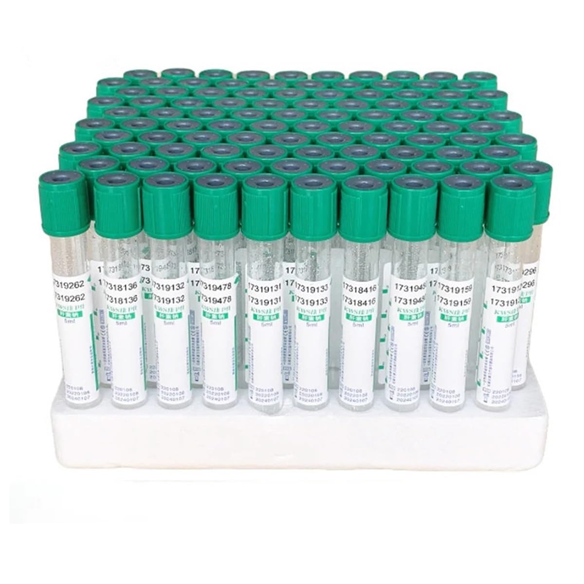 100 sztuk jednorazowych próżniowych probówek do pobierania krwi z żelem oddzielającym/koagulantem rurkami laboratoryjnymi EDTAK2 (10 ml heparyny sodu)