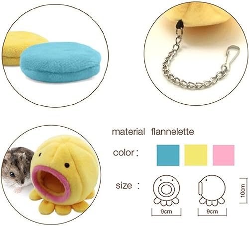 Miniatura 2 de Petall Cama de hámster cálida casa linda jaula colgante de forro polar para ratones pequeños roedores, ratas, hámster Dwraf, jerbo, planeador de