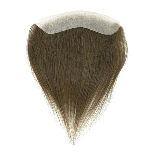 Miniatura 3 de Lordhair Toupee para hombres sistema de cabello humano, línea capilar natural en forma de V, 6* 1 in, marrón rubio oscuro