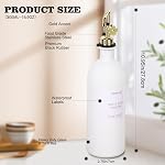 Sunal Olive Oil Bouteille de distributeur avec bac pour cuisine,500ml/16.9oz Distributeur d'huile d'olive, ensemble de 2 Ensemble de distributeur d'huile et de vinaigre de verre avec pourriture pondérée et entonnoir d'étiquette et de silicone imperméable, blanc