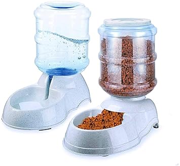 Gra8 Automatic Pet Feeder and Water Food Dispenser for Dogs Cats Gravity Refill Easily Clean Self Feeding for Small Large Pets Puppy Kitten Rabbit Bunny (1pcs) (Multicolor)