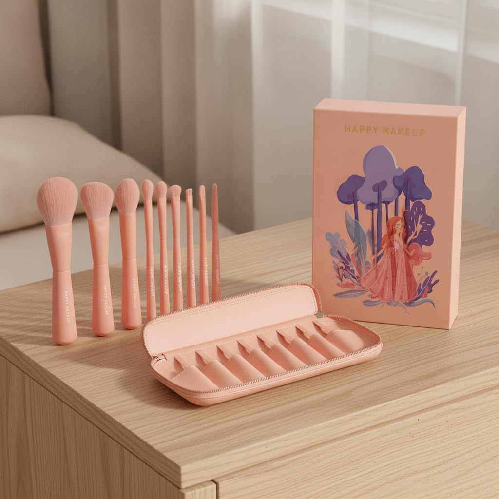 Set di Pennelli per il Trucco, 9 Pezzi