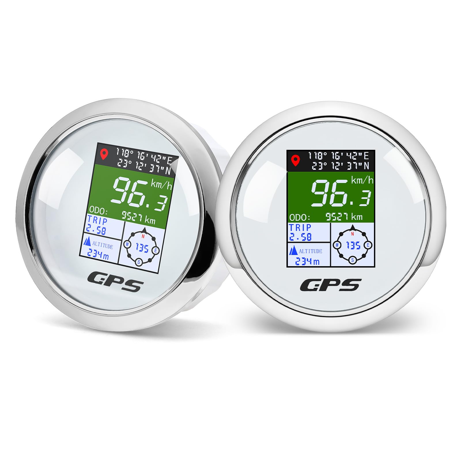 Tachimetro GPS da 85 mm con schermo a colori TFT – impermeabile digitale e odometro, regolabile per km/h, MPH, nodo – per auto, barca, moto, camion