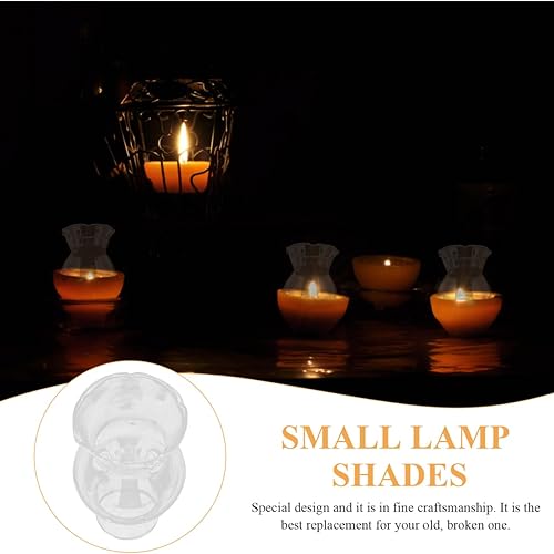 Miniatura 6 de Uonlytech Reemplazo de pantalla de lámpara de vidrio resistente a altas temperaturas, cubierta superior de lámpara de queroseno, chimenea