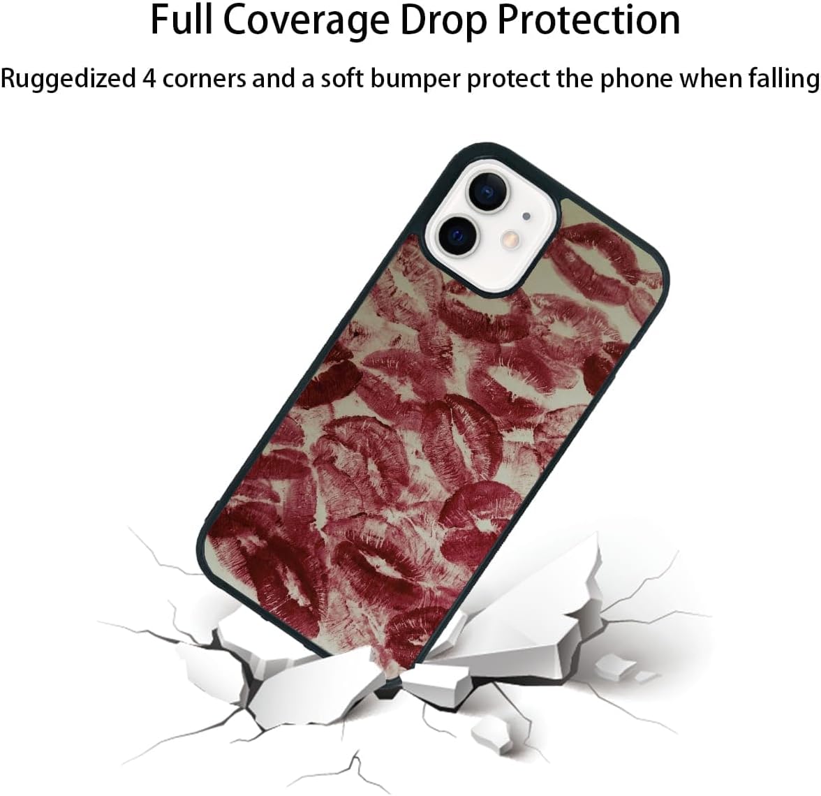 Lips Phone Case Shockproof Protective Kiss Lipgloss Phone Cover for iPhone 12 Mini image 3